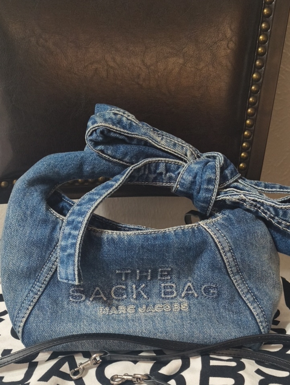 Marc Jacobs Mini Bow Denim Sack Bag - 💙